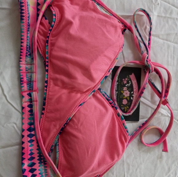PINK Bikini Top in Pink & Blue Victoria's Secret  strappy - Picture 3 of 3